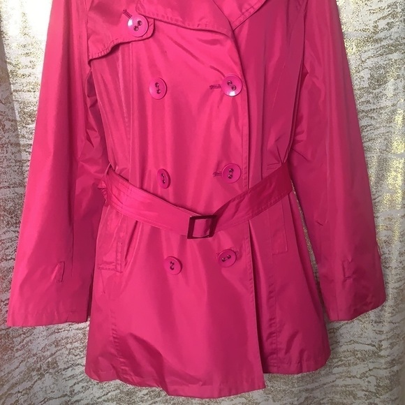 REGENT Park Hot Pink Women’s Spring/Fall Trench Coat/Rain Jacket Size M - Picture 4 of 15
